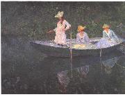 Claude Monet En Norvegienne. La barque a Giverny oil painting reproduction